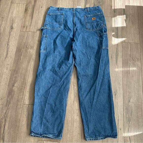 Carhartt Jeans Mens 42x34 Blue Denim Carpenter Double Knee Work Loose Orig. Fit - Picture 3 of 9